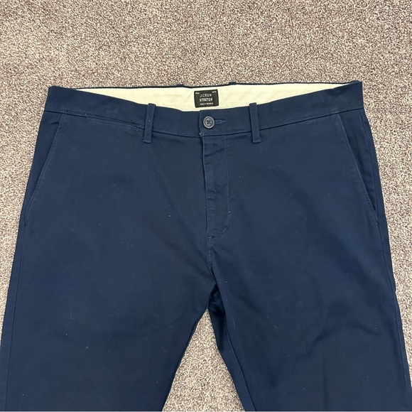 J. Crew Men's Chino Pants Size 34 x 30 Navy Blue Stretch Mid Rise Pockets GUC - Picture 3 of 14